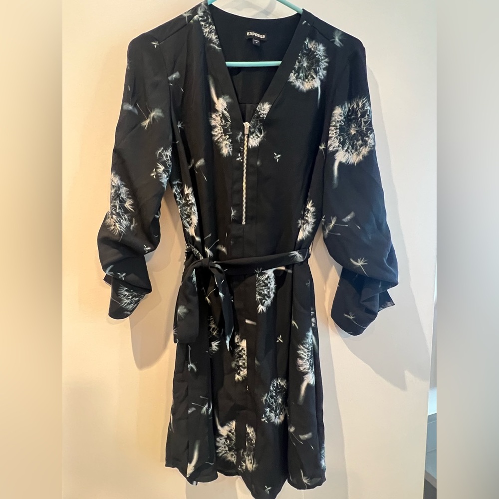 Black Long Sleeve Mini Dress